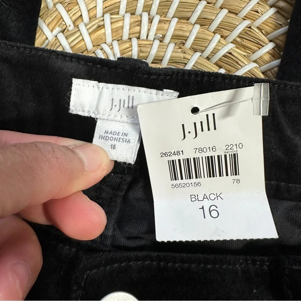 NEW J. Jill Velveteen High Rise Full Straight Leg Pants in Black Size 16 - Picture 11 of 16